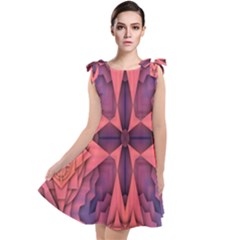 Pattern Colorful Background Tie Up Tunic Dress by Ravend