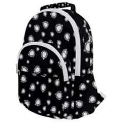 Pattern Girly Diamond Princess Rounded Multi Pocket Backpack