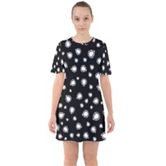 Pattern Girly Diamond Princess Sixties Short Sleeve Mini Dress