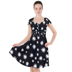 Pattern Girly Diamond Princess Cap Sleeve Midi Dress by Ravend