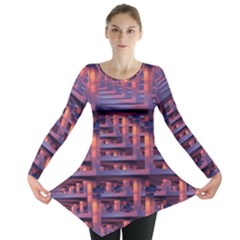 Abstract Pattern Colorful Background Long Sleeve Tunic 