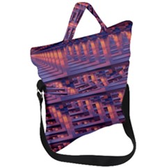Abstract Pattern Colorful Background Fold Over Handle Tote Bag