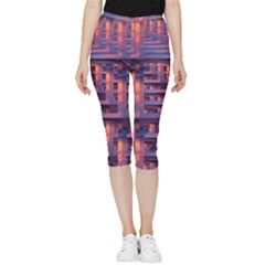 Abstract Pattern Colorful Background Inside Out Lightweight Velour Capri Leggings  by Ravend