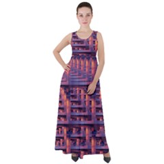 Abstract Pattern Colorful Background Empire Waist Velour Maxi Dress