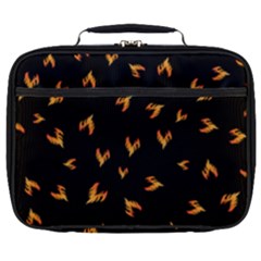 Pattern Flame Black Background Full Print Lunch Bag