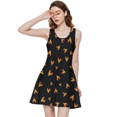 Pattern Flame Black Background Inside Out Racerback Dress