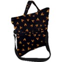 Pattern Flame Black Background Fold Over Handle Tote Bag View1