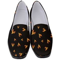 Pattern Flame Black Background Women s Classic Loafer Heels