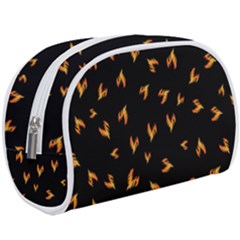 Pattern Flame Black Background Make Up Case (large) by Ravend