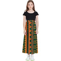 African Pattern Texture Kids  Flared Maxi Skirt by Ravend