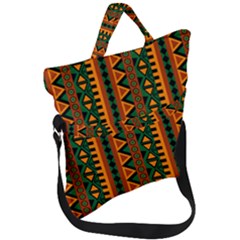 African Pattern Texture Fold Over Handle Tote Bag