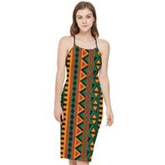 African Pattern Texture Bodycon Cross Back Summer Dress