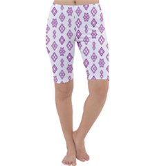 Geometric Pattern Purple Pattern Cropped Leggings 