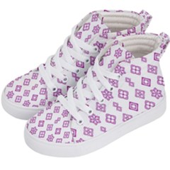 Geometric Pattern Purple Pattern Kids  Hi-top Skate Sneakers