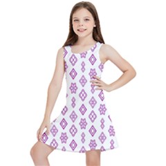 Geometric Pattern Purple Pattern Kids  Lightweight Sleeveless Dress