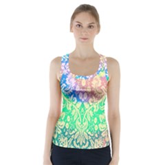 Hippie Fabric Background Tie Dye Racer Back Sports Top