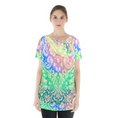 Hippie Fabric Background Tie Dye Skirt Hem Sports Top by Ravend