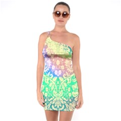 Hippie Fabric Background Tie Dye One Soulder Bodycon Dress