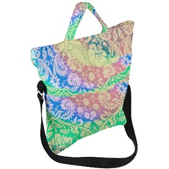 Hippie Fabric Background Tie Dye Fold Over Handle Tote Bag