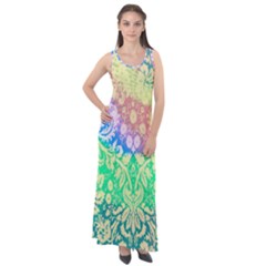 Hippie Fabric Background Tie Dye Sleeveless Velour Maxi Dress by Ravend