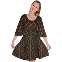 Illustrations Art Geometric Pattern Velour Kimono Dress