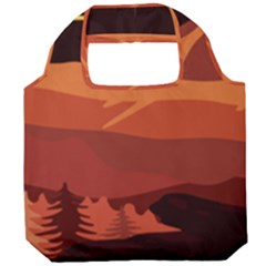 Mountain Forest Full Moon Foldable Grocery Recycle Bag