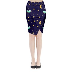 Seamless Pastel Wallpaper Animal Midi Wrap Pencil Skirt