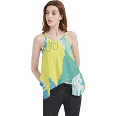 Plants Leaves Border Frame Flowy Camisole Tank Top