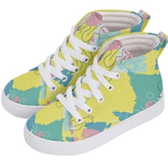 Plants Leaves Border Frame Kids  Hi-top Skate Sneakers