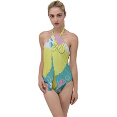 Plants Leaves Border Frame Go With The Flow One Piece Swimsuit by Ravend