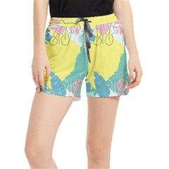 Plants Leaves Border Frame Women s Runner Shorts