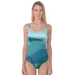 Palm Leaves Waves Mountains Hills Camisole Leotard 