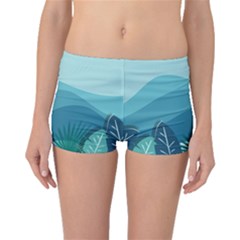 Palm Leaves Waves Mountains Hills Boyleg Bikini Bottoms