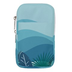 Palm Leaves Waves Mountains Hills Waist Pouch (large)