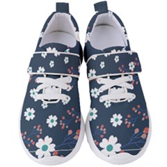 Floral Digital Paper Background Women s Velcro Strap Shoes