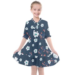 Floral Digital Paper Background Kids  All Frills Chiffon Dress