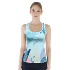 Illustration Leaves Leaf Nature Background Plant Racer Back Sports Top