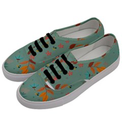 Background Flower Plant Leaves Men s Classic Low Top Sneakers