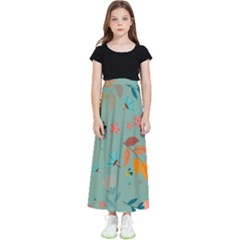 Background Flower Plant Leaves Kids  Flared Maxi Skirt