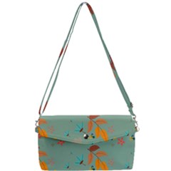 Background Flower Plant Leaves Removable Strap Clutch Bag