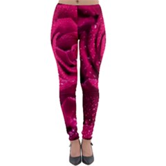 Water Rose Pink Background Flower Lightweight Velour Leggings