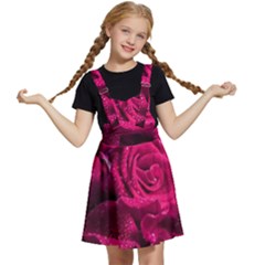 Water Rose Pink Background Flower Kids  Apron Dress by Ravend