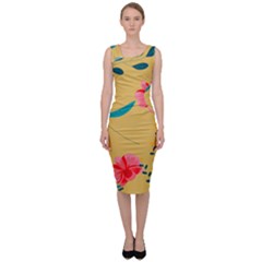 Nature Floral Flower Petal Leaves Leaf Plant Sleeveless Pencil Dress by Ravend