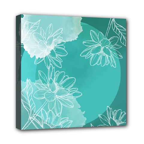 Flower Floral Design Background Mini Canvas 8  X 8  (stretched)