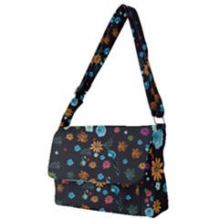 Floral Flower Leaves Background Floral Full Print Messenger Bag (s)