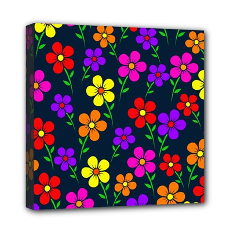 Background Flower Floral Bloom Mini Canvas 8  X 8  (stretched)