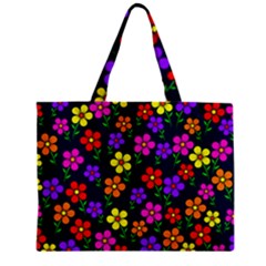 Background Flower Floral Bloom Zipper Mini Tote Bag