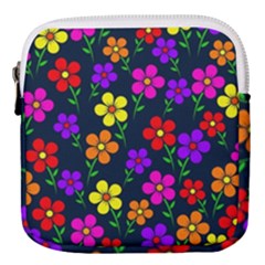 Background Flower Floral Bloom Mini Square Pouch