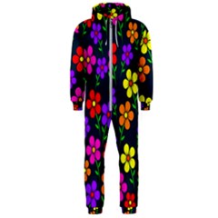 Background Flower Floral Bloom Hooded Jumpsuit (men)