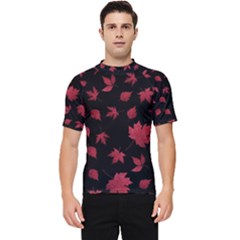 Red Autumn Leaves Autumn Forest Men s Short Sleeve Rash Guard